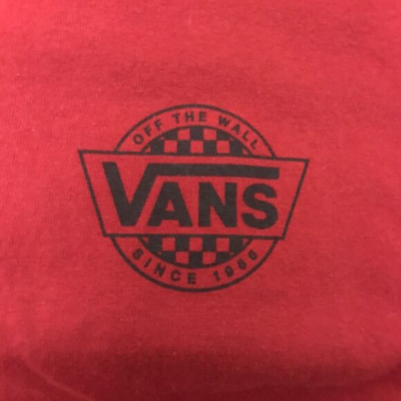 Vans Off The Wall Logo Classic Fit T-Shirt Men's S Red Dbl. Hit Surf Skate Tee - Picture 4 of 8